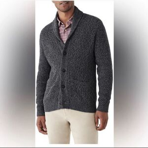 Faherty Marled Organic Cotton and Cashmere Cardigan Grey $160 L